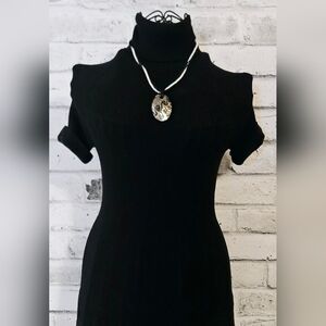 Murano Style Foil Glass Pendant Necklace w/ Faux Pearls & Seed Beads